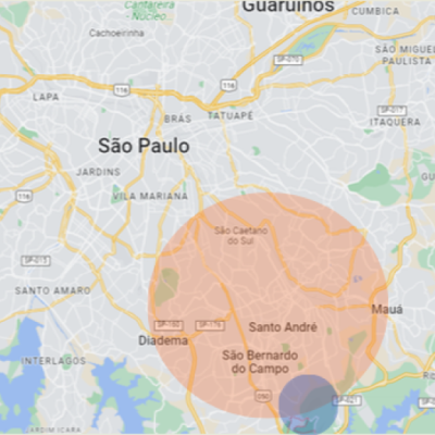 mapa de distribuição